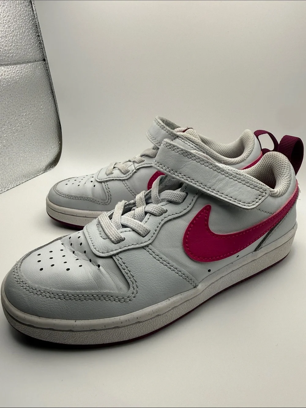 Nike Court Borough Low Recraft Kids Sneakers Gray Pink Athletic Shoes